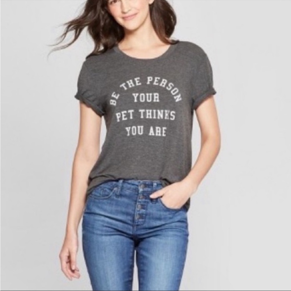Fifth Sun Be The Person Your Pet Thinks You Are charcoal grey t-shirt XL